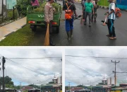Sambut HUT Kabupaten Kepsul,Ala Desa Mangon, Pemdes,Babinsa, Babinkamtibmas Dan Warga Bakti Bersama